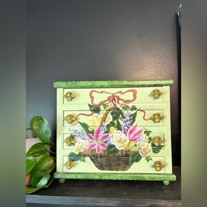 Handpainted Floral Jewelry Box